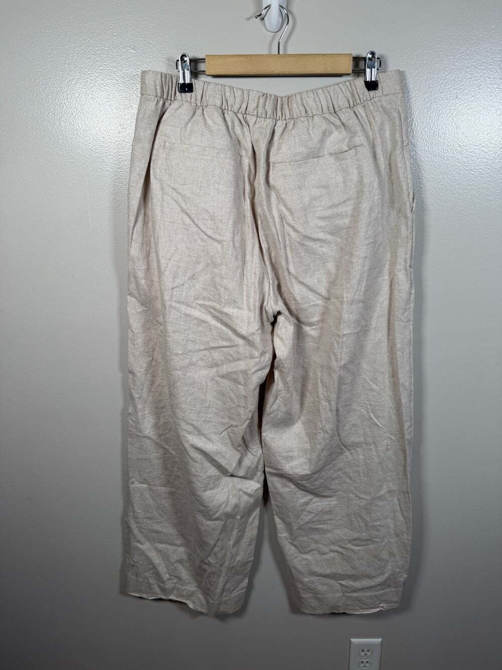 Banana Republic Hayden Wide Leg Linen Pants Size Large Pull On Neutral Coastal - Picture 3 of 9